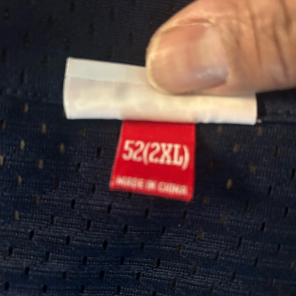 Mitchell & Ness Navy Mesh Jersey with Red Label - Picture 4 of 5